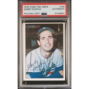 1978 TCMA The 1960's #130 Sandy Koufax AUTO PSA Authentic Los Angeles Dodgers